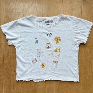 White T-Shirt with Dog Print